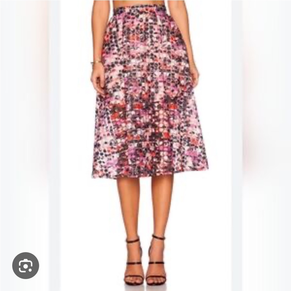 Sam Edelman Enchanted Kiss Floral Embroidered Organza Midi Skirt | Size 6